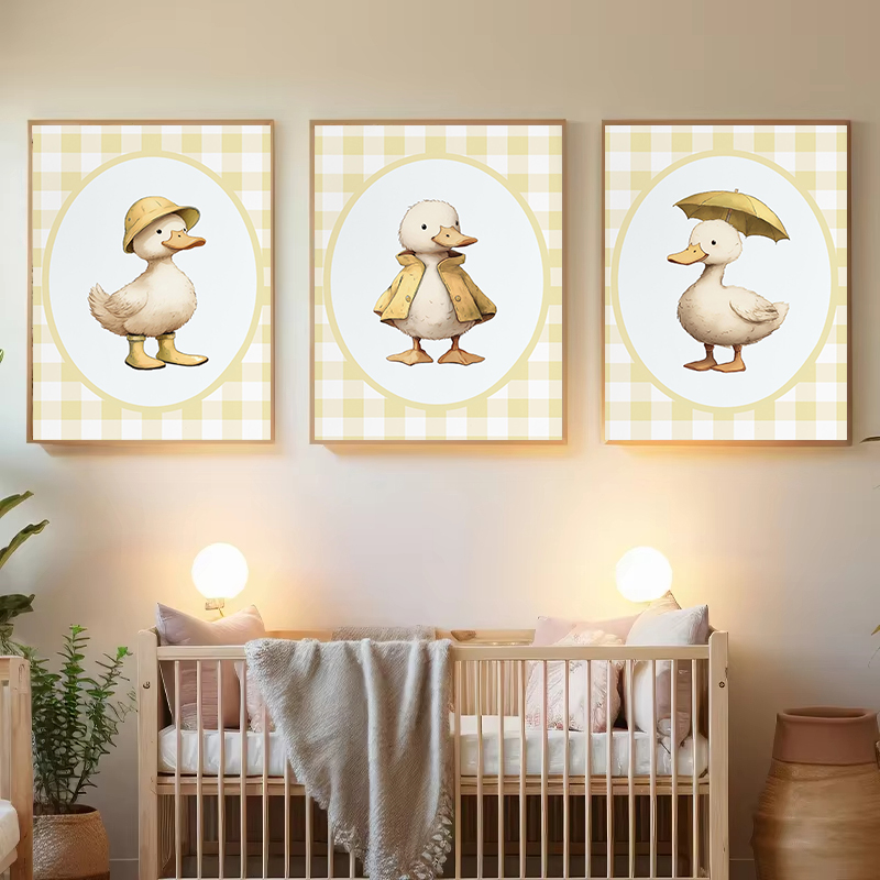 Agriculture Vertical Farming - Silly Nursery Little Duck Yellow Gingham