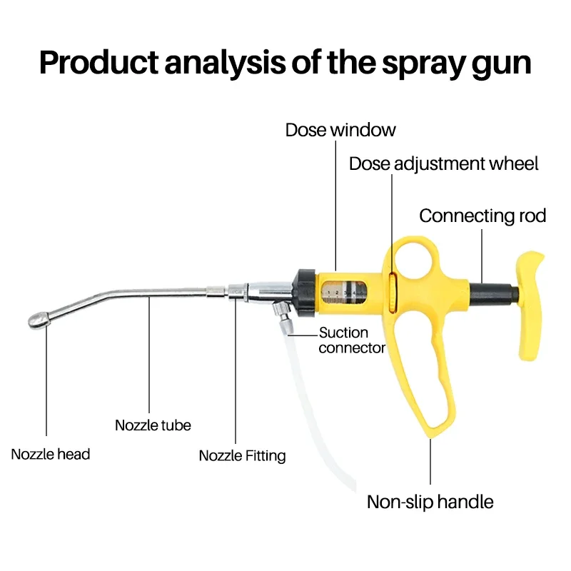 1 Pc 5/10 ml Animal Continuous - огляд і ціна Veterinary Syringe Gun