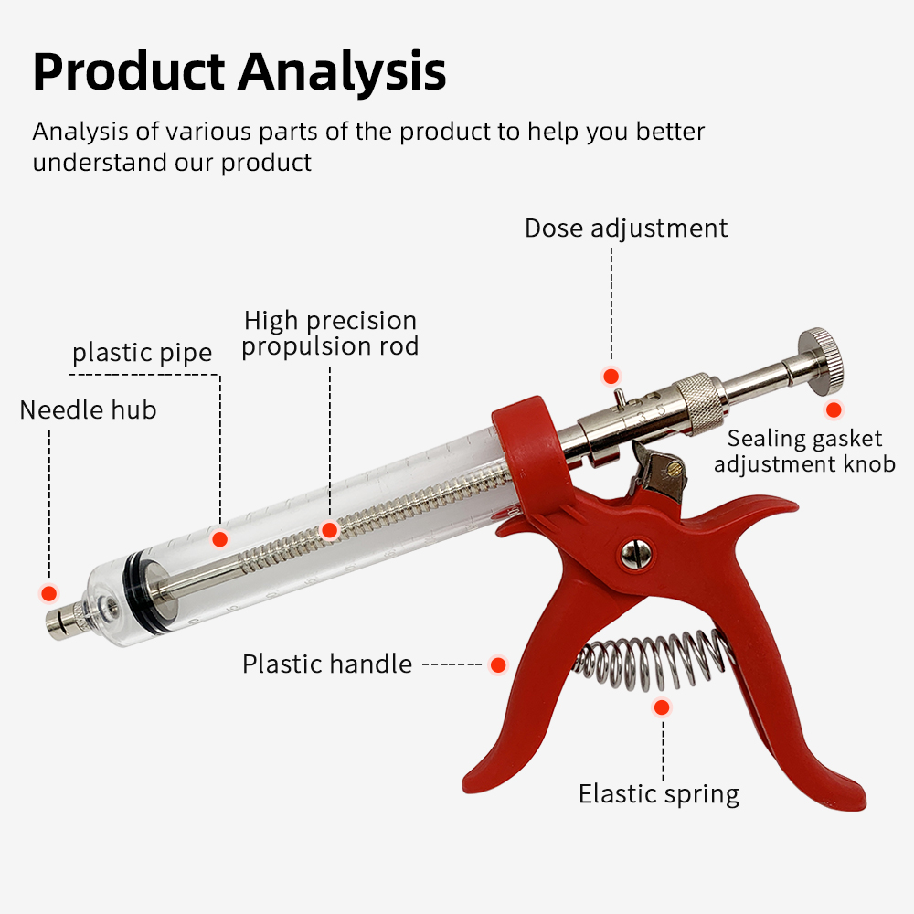 1 Pc Animal 50ml Continuous In - огляд і ціна Veterinary Syringe Gun